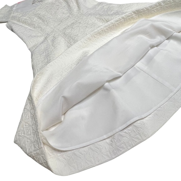 Vince Camuto NEW Fit and Flare Cap Sleeve Textured Dress Ivory 6 VC3P2128 NWT - Picture 15 of 17